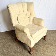 Vintage French Provincial Tufted Ball in Claw Lounge Chair - Dolphin & Flamingo