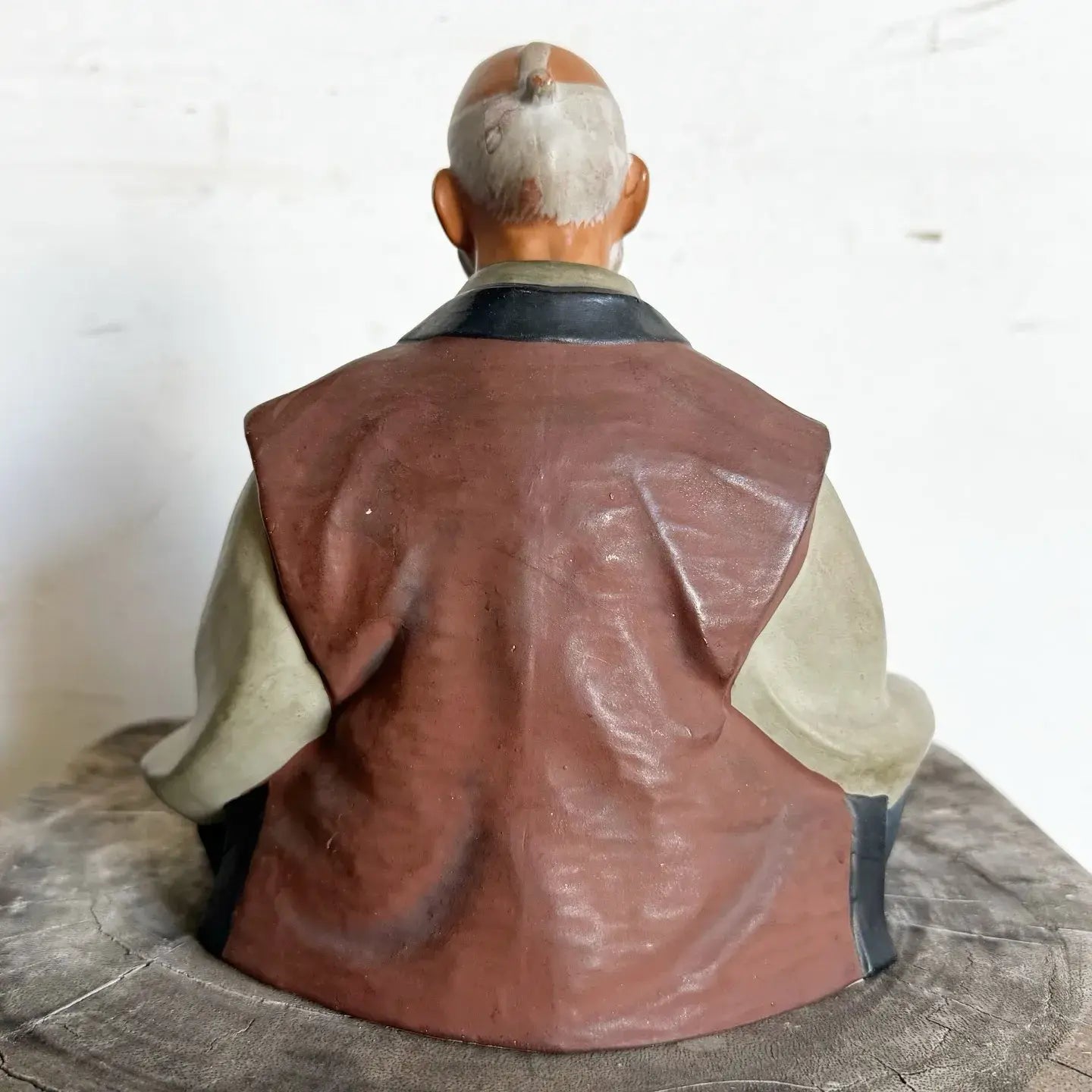 Vintage Hakata Mimasu Traditional Japanese Clay Doll Old Man