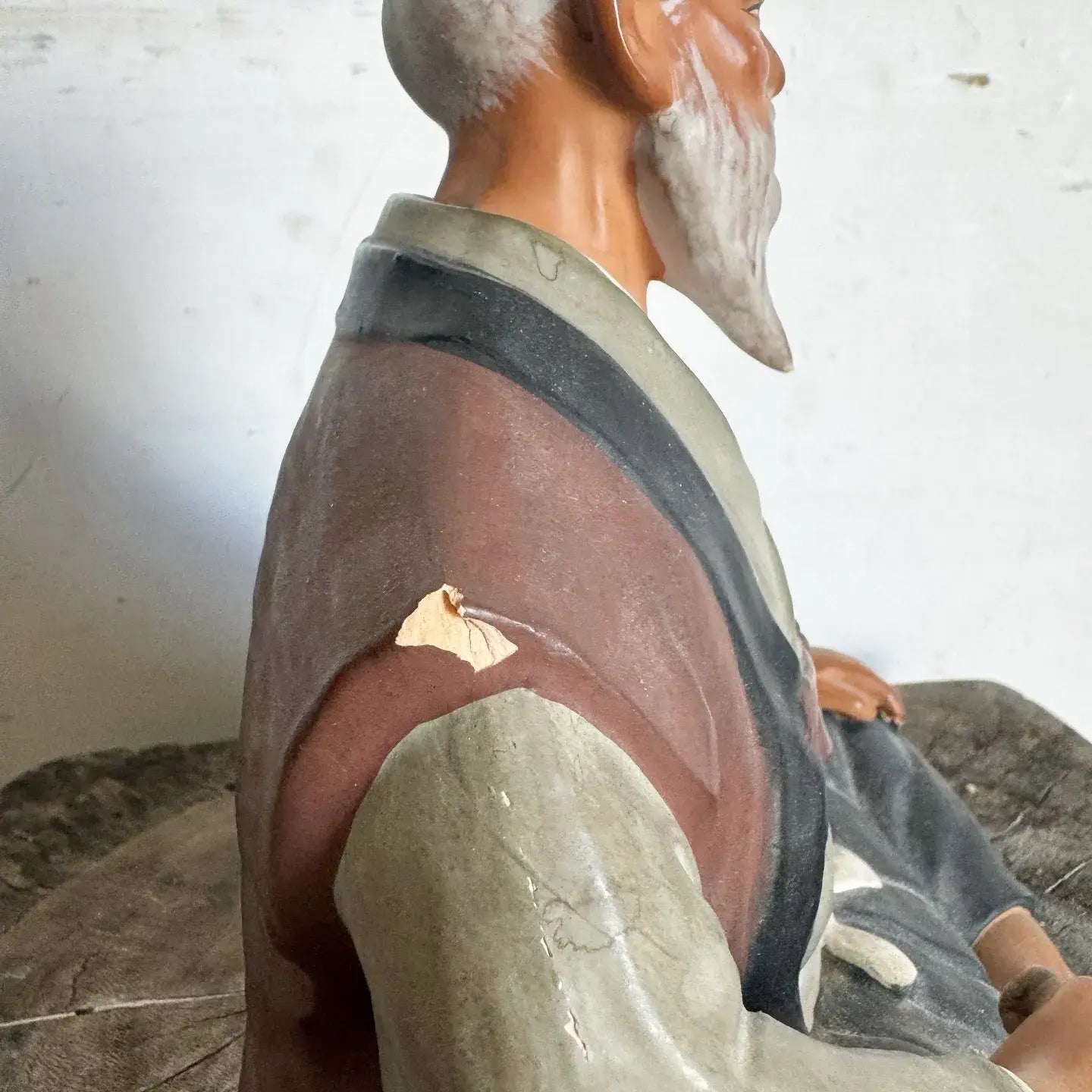 Vintage Hakata Mimasu Traditional Japanese Clay Doll Old Man