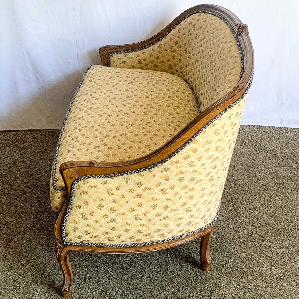 Vintage Hollywood Regency Wooden Settee Sofa - Dolphin & Flamingo