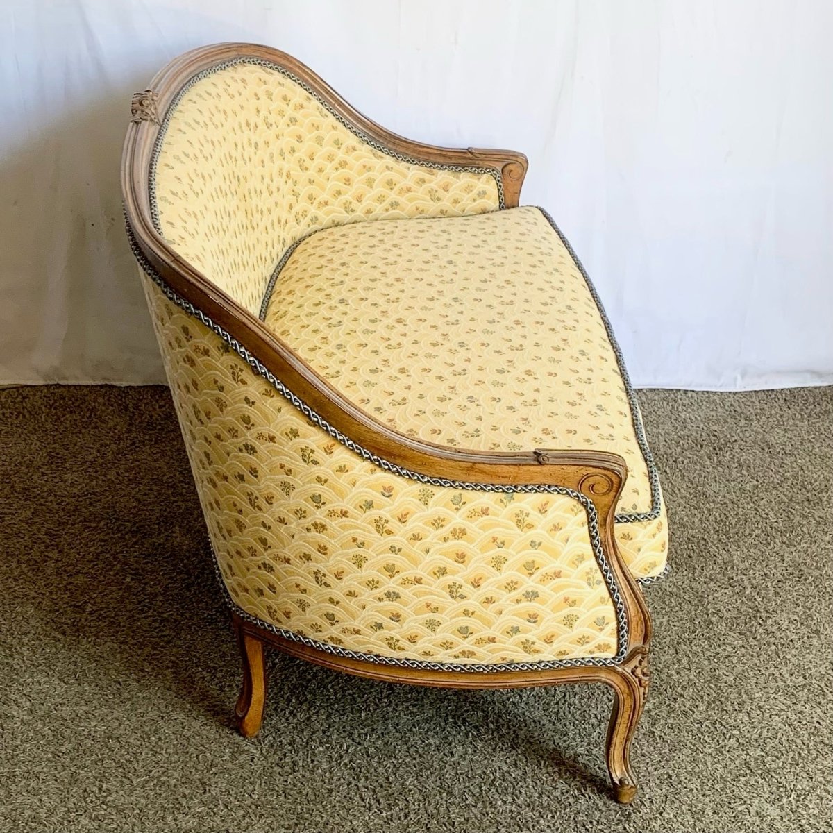 Vintage Hollywood Regency Wooden Settee Sofa - Dolphin & Flamingo