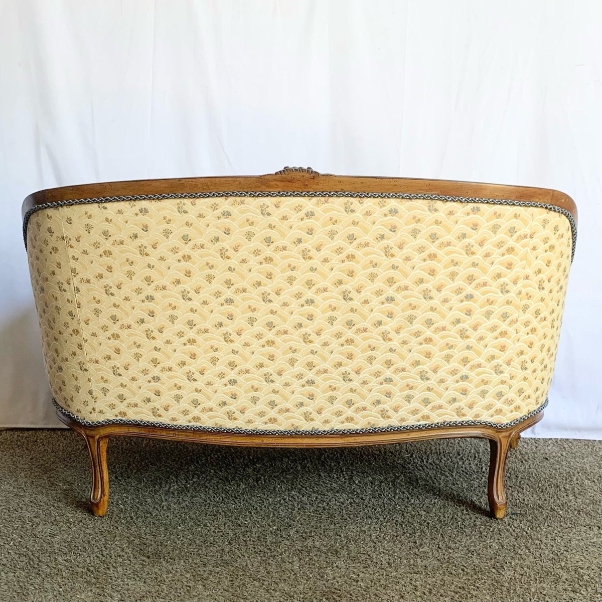 Vintage Hollywood Regency Wooden Settee Sofa - Dolphin & Flamingo