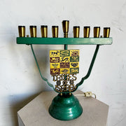 Vintage Israeli “Tribes of Israel” Menorah/Chanukia Lamp - Dolphin & Flamingo