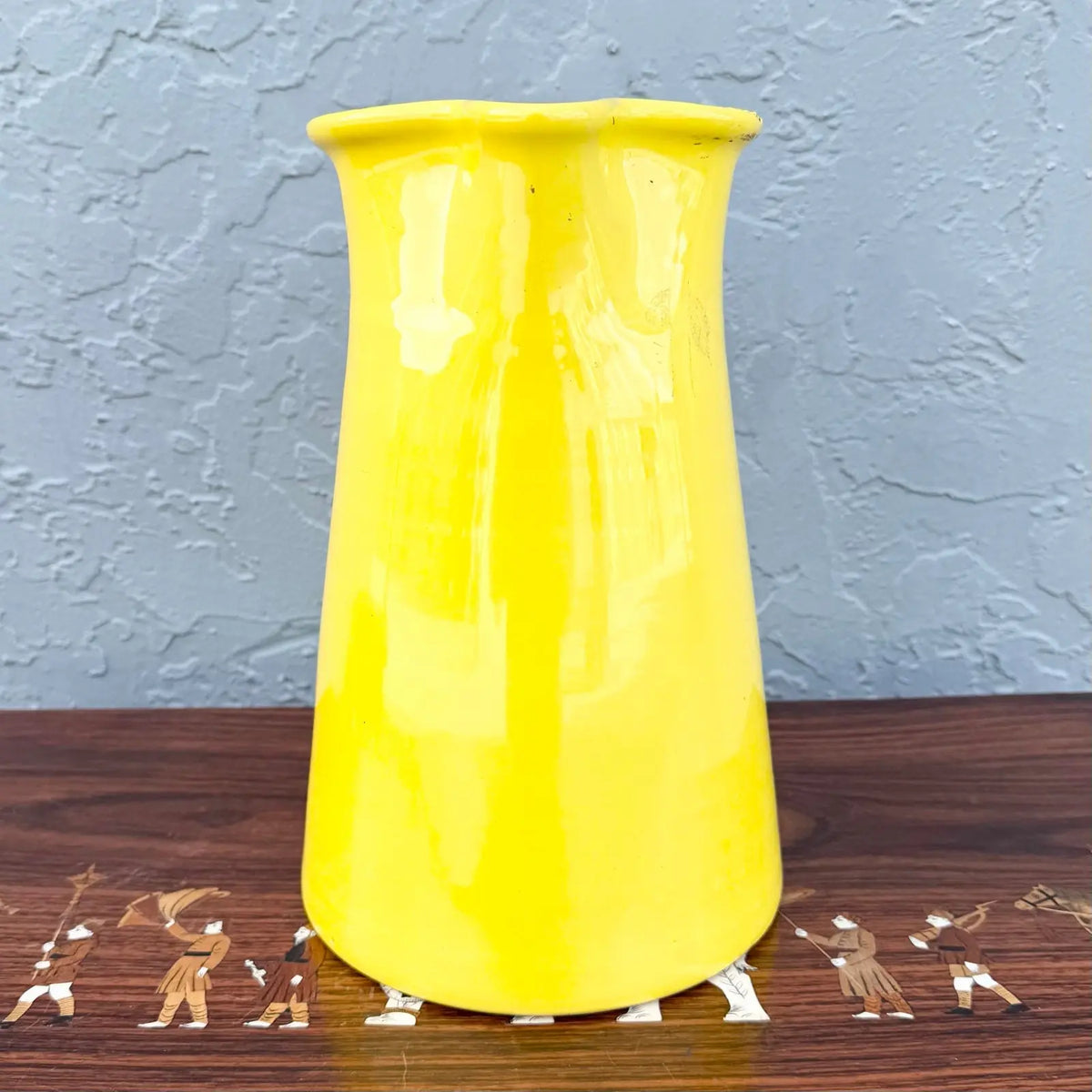 Vintage Italian Hand Made Yellow Pottery Pitcher