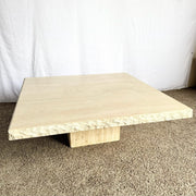 Vintage Italian Travertine Coffee Table With Raw Edges by Stone International - Dolphin & Flamingo
