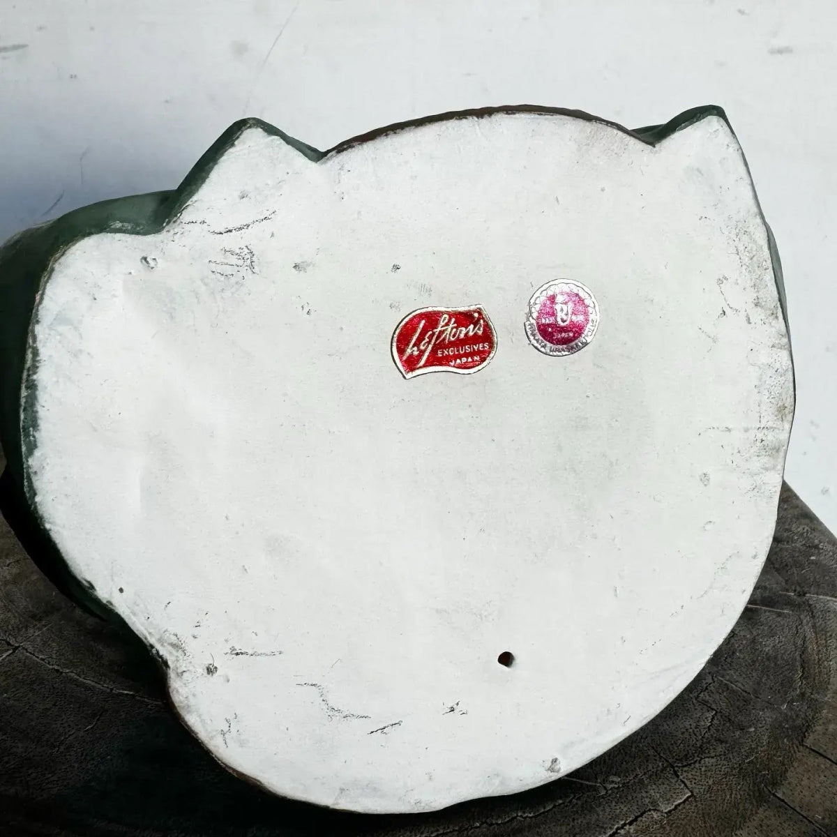 Vintage Japanese Leftons Clay Doll of an Old Man Playing a Biwa - Dolphin & Flamingo