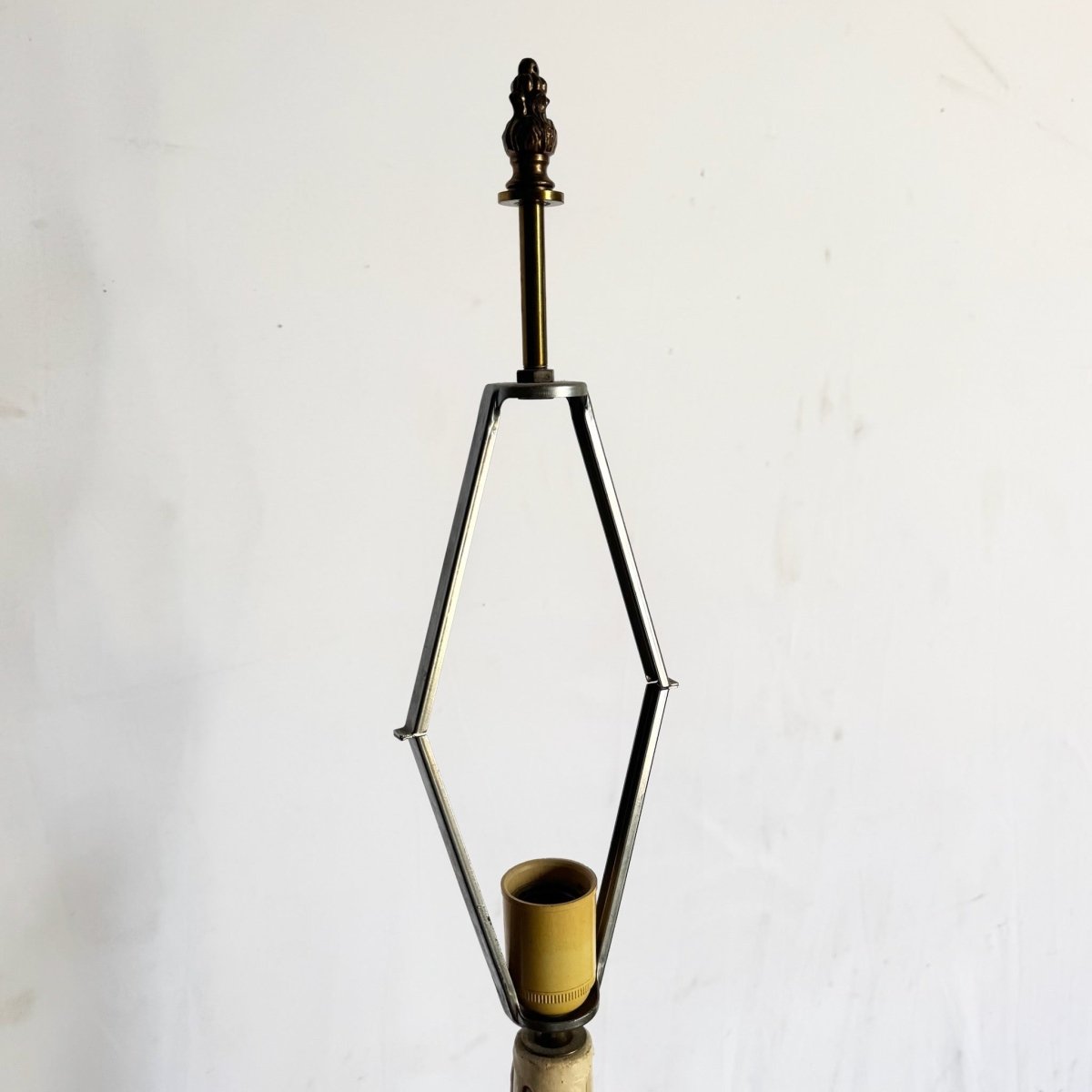 Vintage, Large Brass Table/Floor Candlestick Lamp - Dolphin & Flamingo