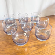 Vintage MCM Federal Glass Colored Roly Poly Cocktail Glasses - Set of 8 - Dolphin & Flamingo