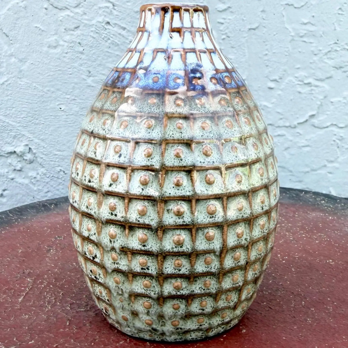 Vintage Mid Century Glazed Ceramic Stoneware Vase