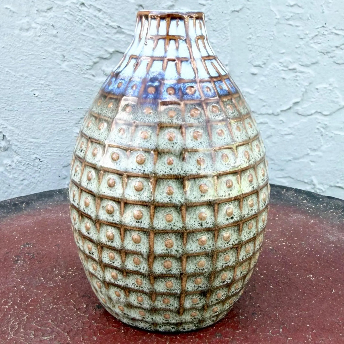 Vintage Mid Century Glazed Ceramic Stoneware Vase