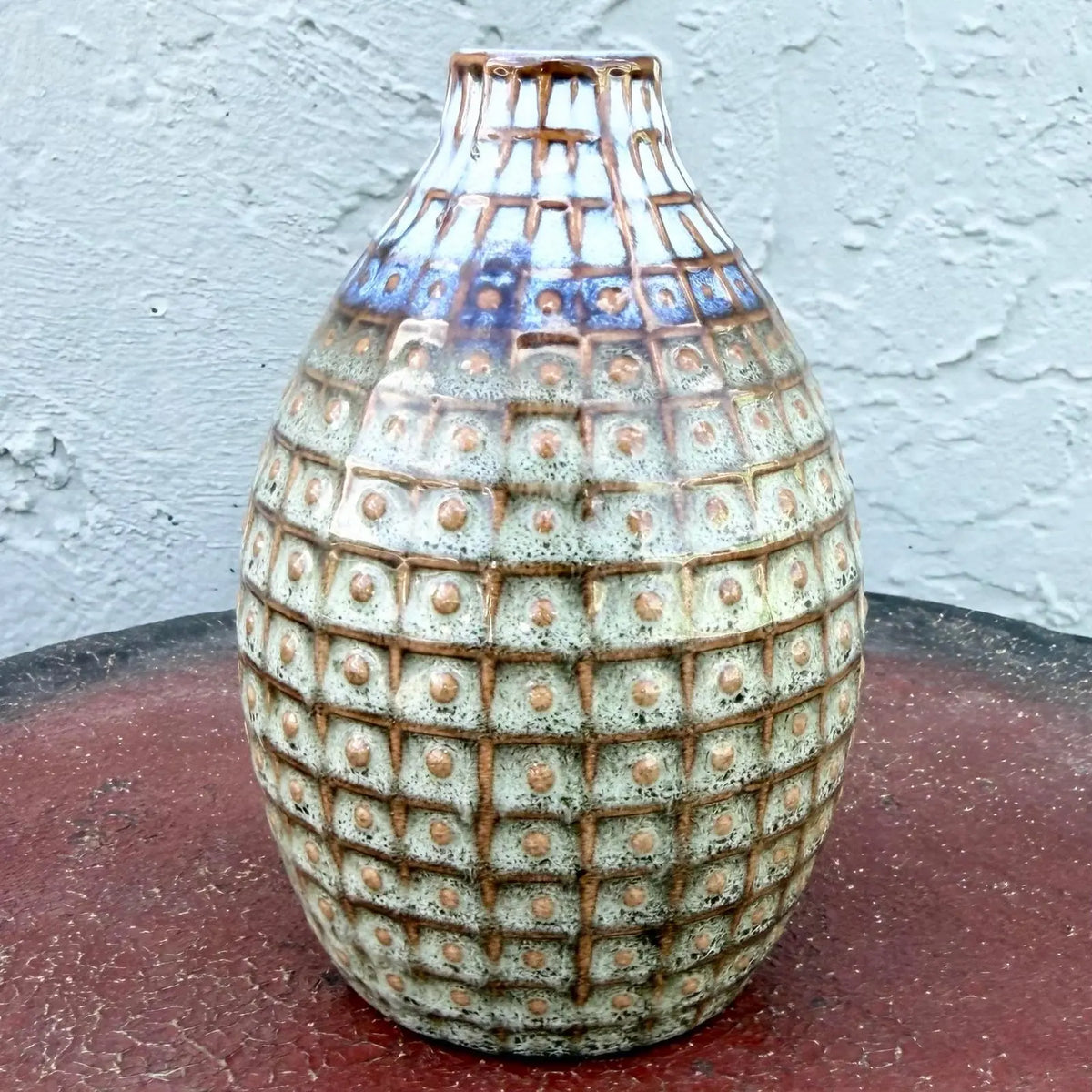 Vintage Mid Century Glazed Ceramic Stoneware Vase