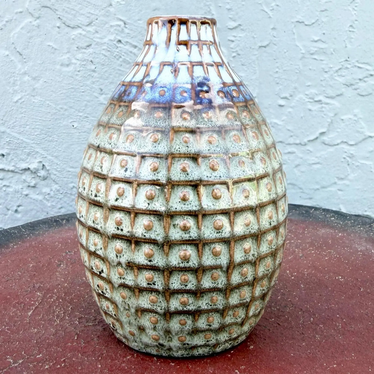 Vintage Mid Century Glazed Ceramic Stoneware Vase