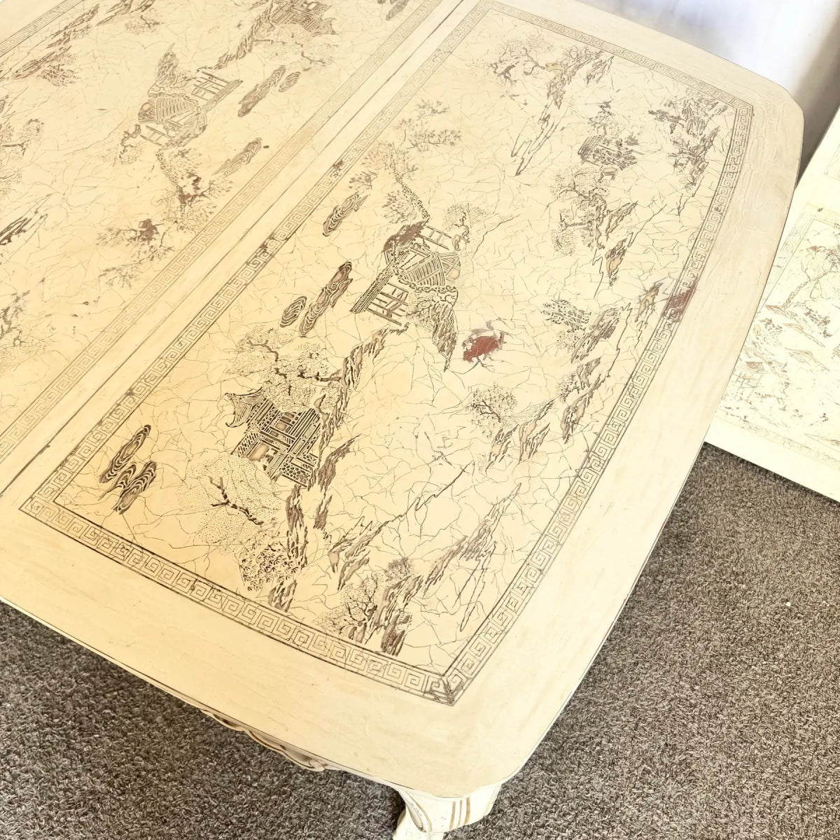 Vintage “Ming Treasure” Hand Carved Ball in Claw Extendable Dining Table by Drexel - Dolphin & Flamingo