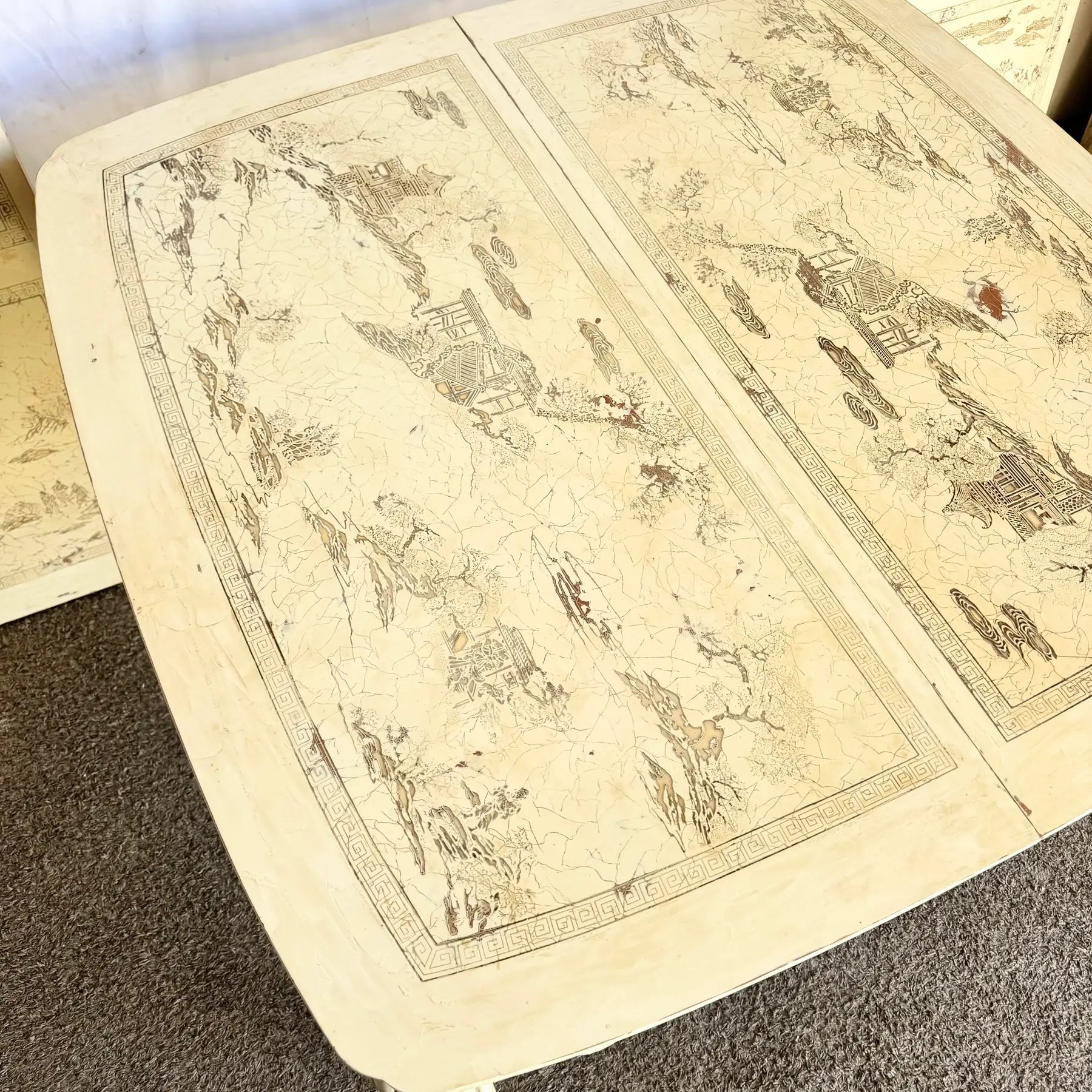 Vintage “Ming Treasure” Hand Carved Ball in Claw Extendable Dining Table by Drexel