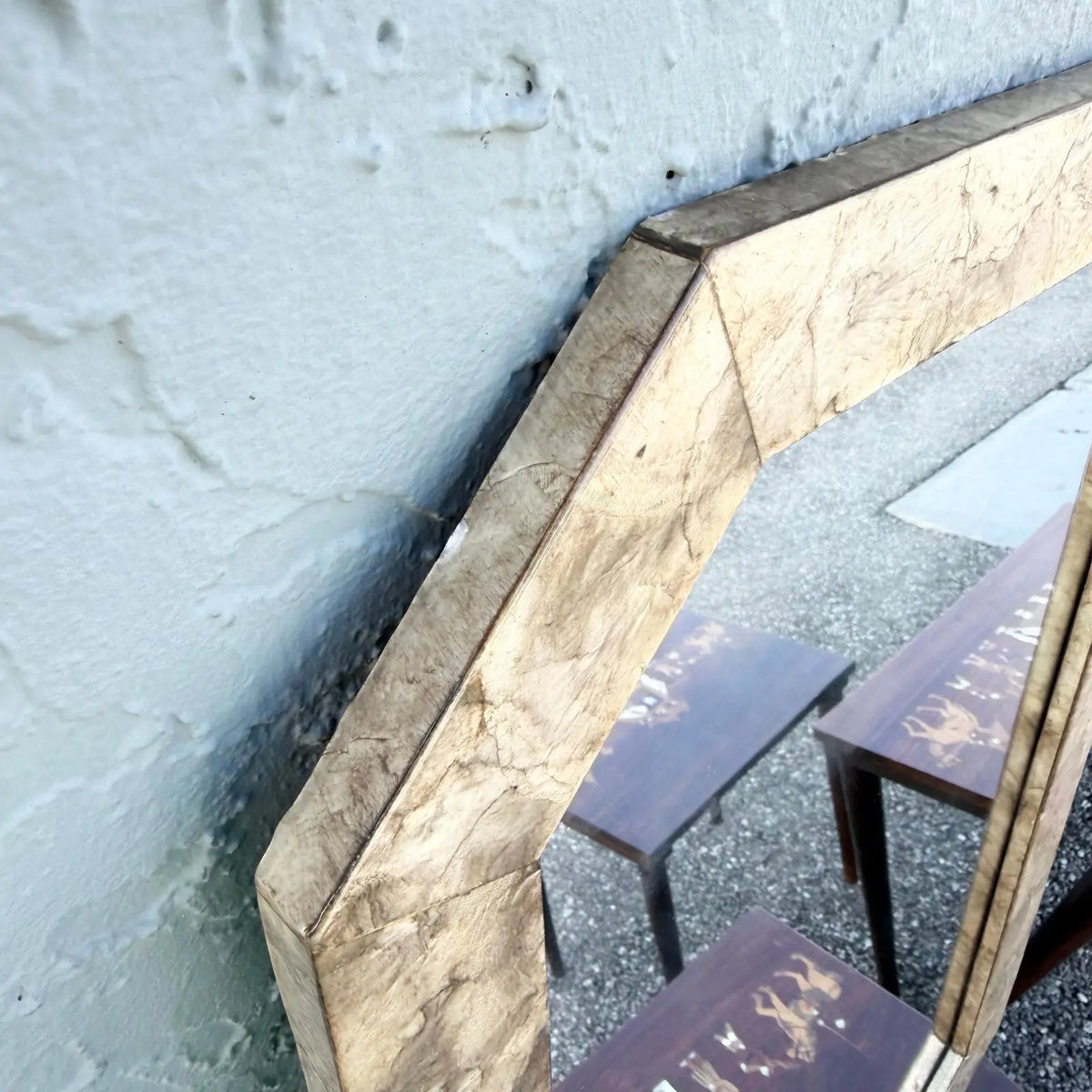 Vintage Octagonal Abalone Shell Octagonal Wall Mirror