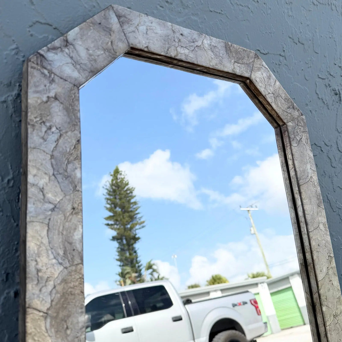 Vintage Octagonal Abalone Shell Octagonal Wall Mirror