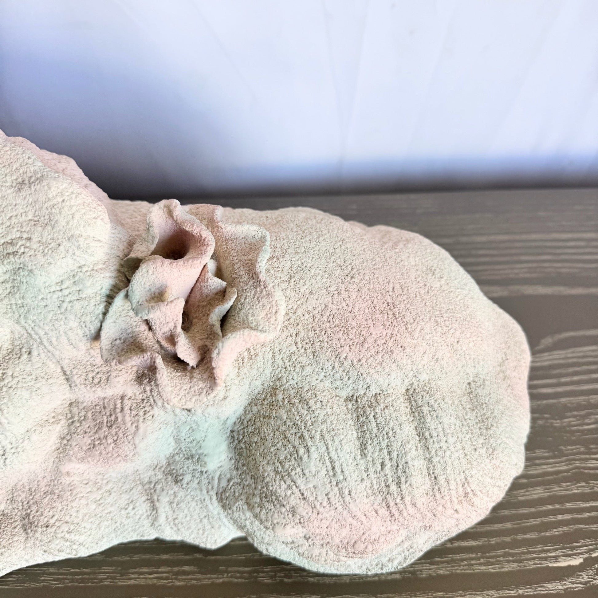 Vintage Pink White and Green Ceramic Cat Sculpture - Dolphin & Flamingo