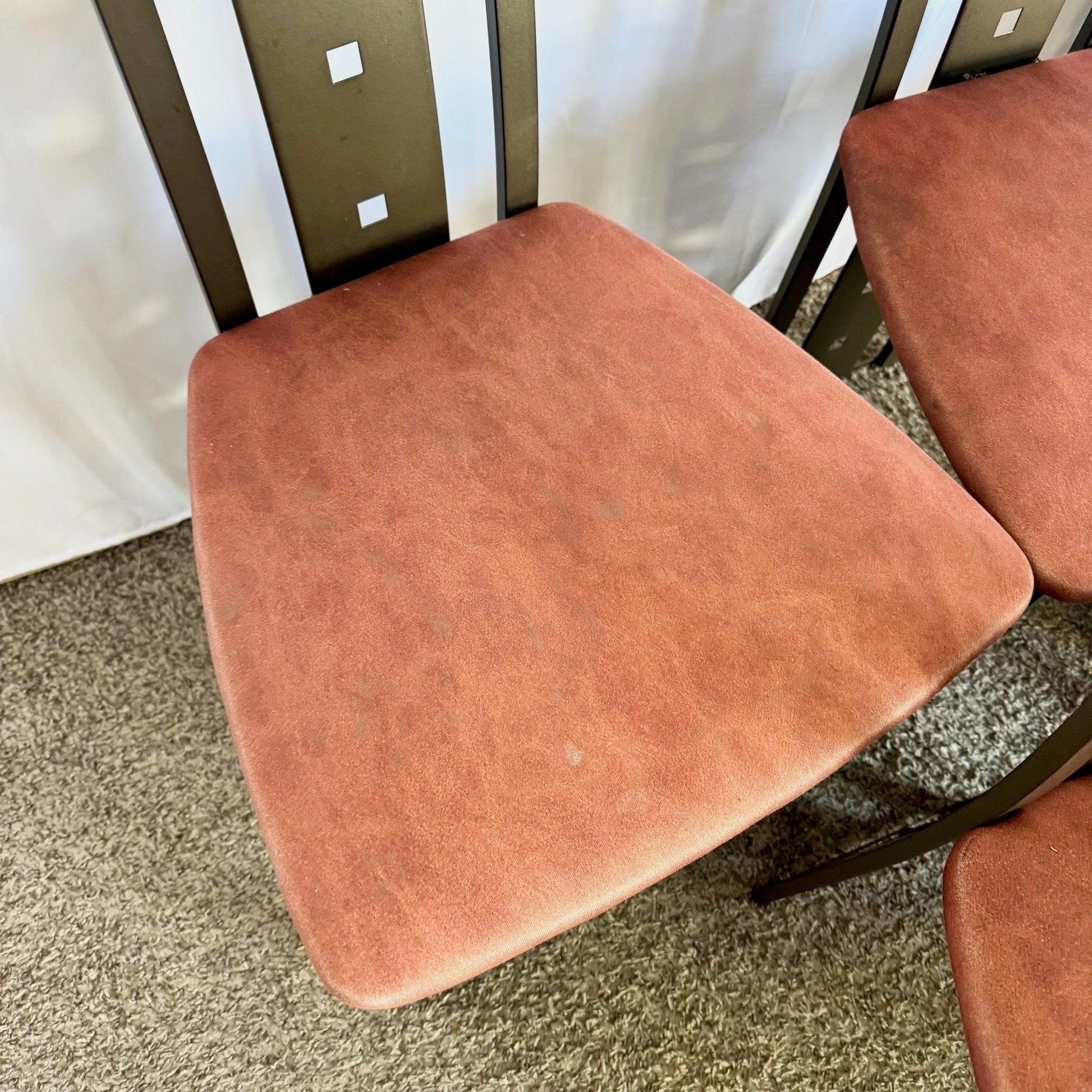 Vintage Postmodern High Back Dining Chairs by Amisco - Set of 8 - Dolphin & Flamingo