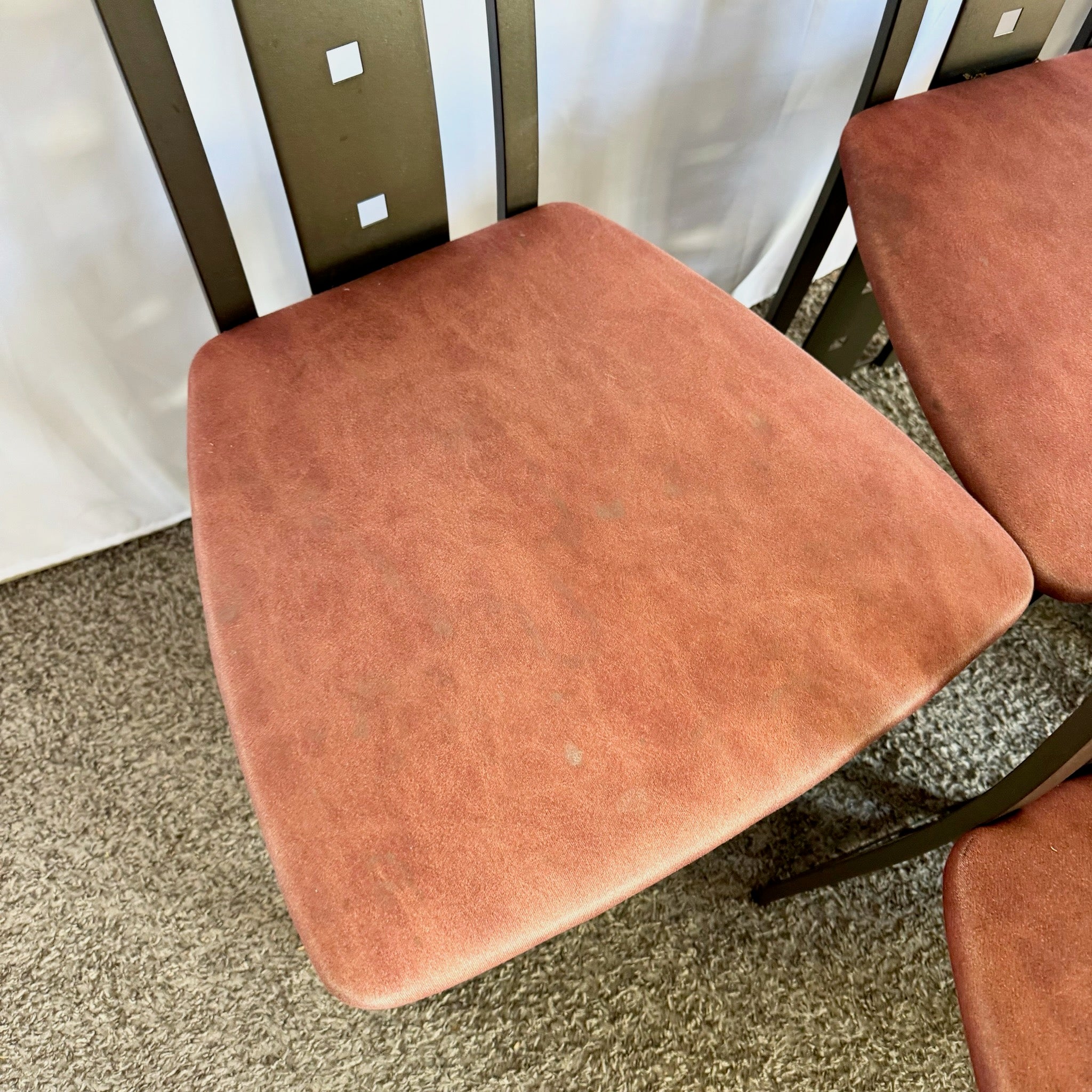 Vintage Postmodern High Back Dining Chairs by Amisco - Set of 8 - Dolphin & Flamingo
