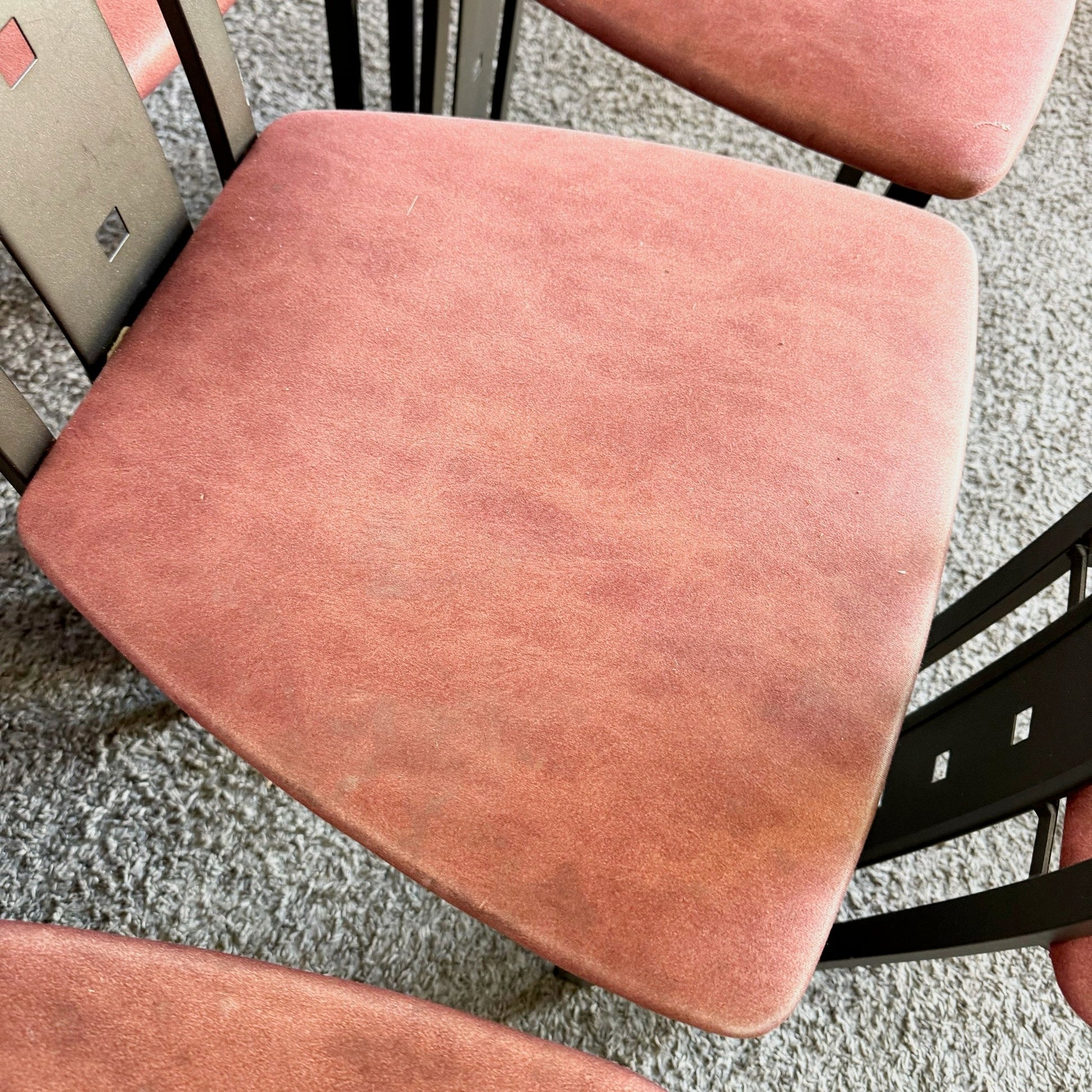 Vintage Postmodern High Back Dining Chairs by Amisco - Set of 8 - Dolphin & Flamingo