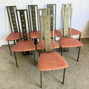 Vintage Postmodern High Back Dining Chairs by Amisco - Set of 8 - Dolphin & Flamingo