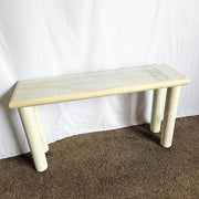 Vintage Postmodern J Berdou Signed Plaster Finished Console Table - Dolphin & Flamingo