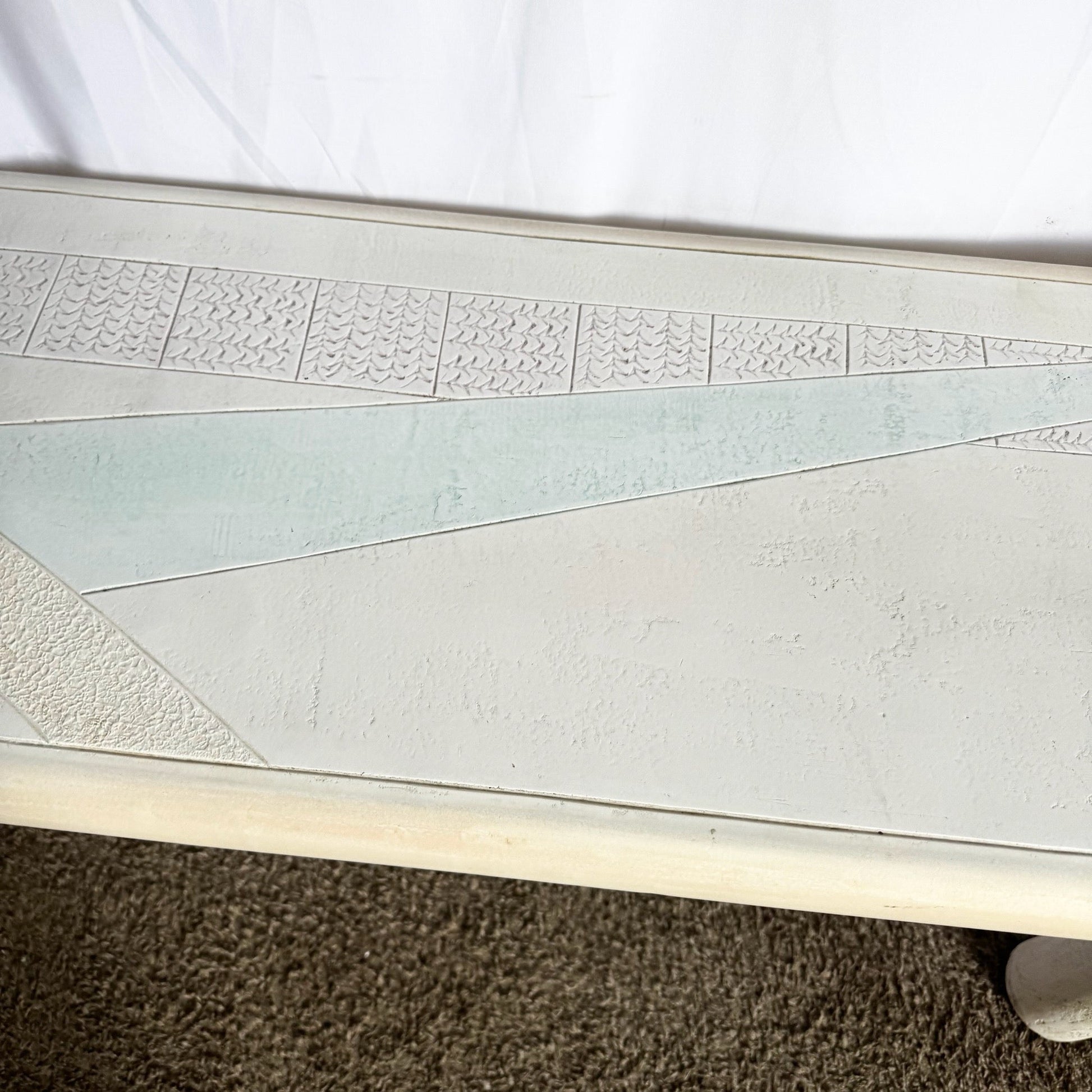 Vintage Postmodern J Berdou Signed Plaster Finished Console Table - Dolphin & Flamingo