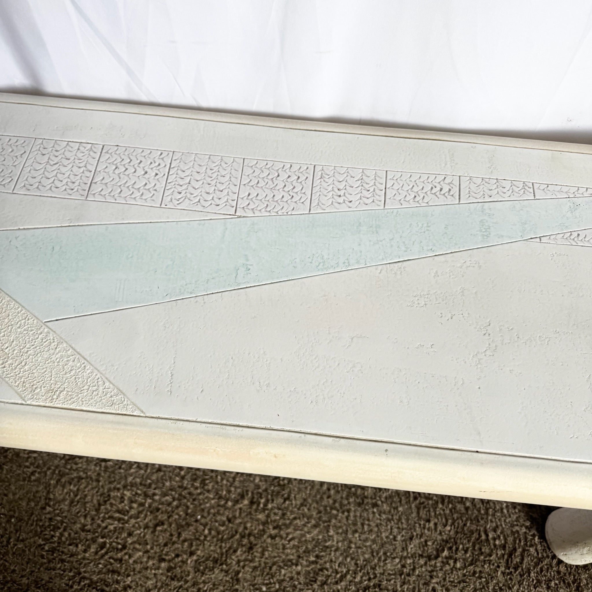 Vintage Postmodern J Berdou Signed Plaster Finished Console Table - Dolphin & Flamingo