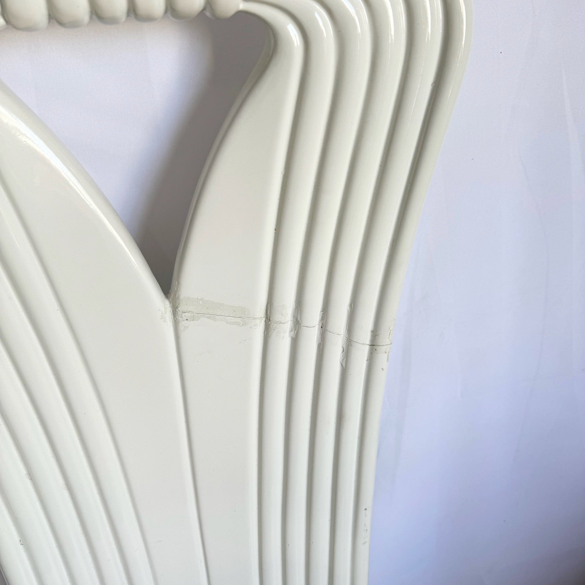 Vintage Postmodern White Lacquered Sculpted Dining Chairs - Set of 4 - Dolphin & Flamingo