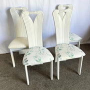 Vintage Postmodern White Lacquered Sculpted Dining Chairs - Set of 4 - Dolphin & Flamingo