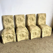 Vintage Regency Boho Green Foliage Skirted Parsons Dining Chairs - Set of 4 - Dolphin & Flamingo