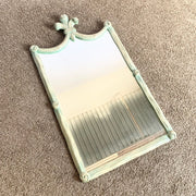 Vintage Regency Painted Green Wooden Mirror - Dolphin & Flamingo