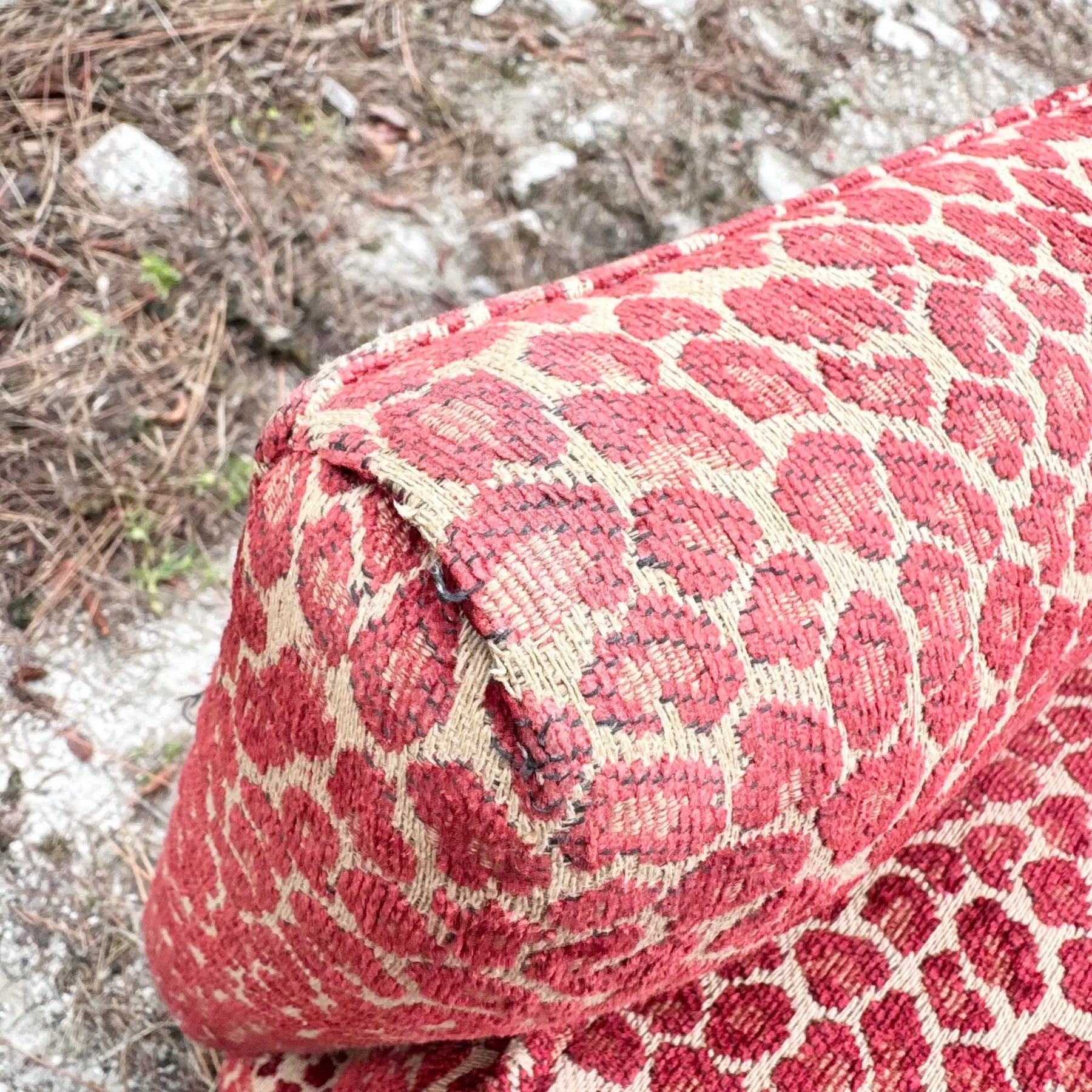Vintage Regency Red Leopard Print Lounge Chairs by Sherrill Furniture Dolphin & Flamingo