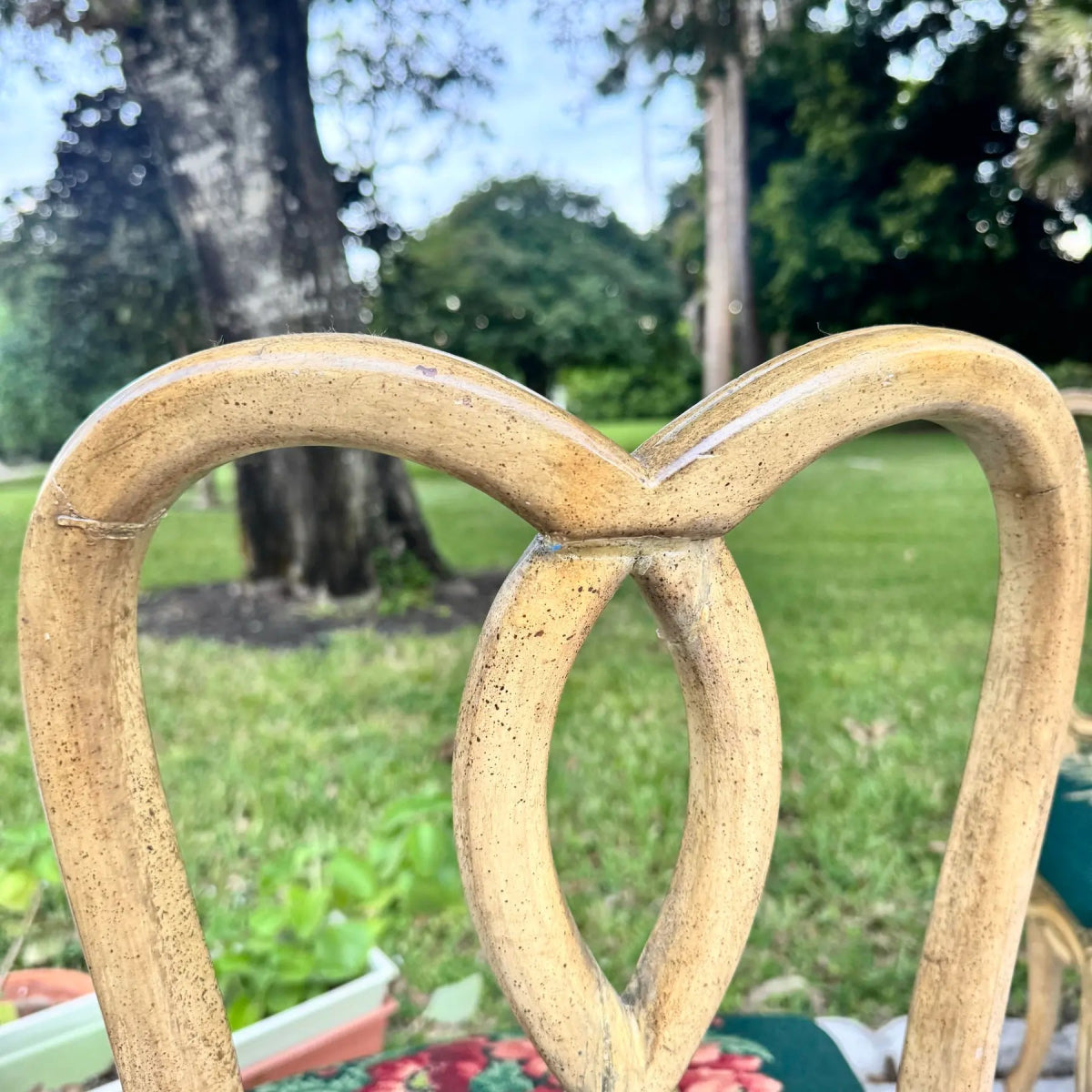 Vintage Rococo Style Wooden Floral Needlepoint Dining Chairs - Set of 5 - Dolphin & Flamingo