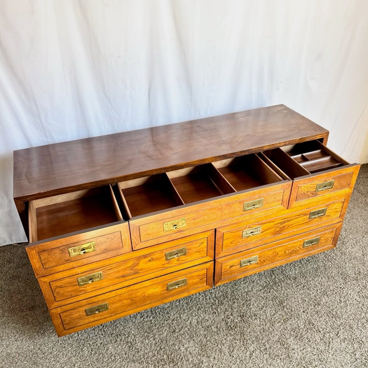 Vintage “Scene One” Campaign Dresser by Henredon - Dolphin & Flamingo
