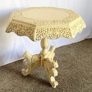 Vintage South East Asian Hand Carved Wooden Table - Dolphin & Flamingo