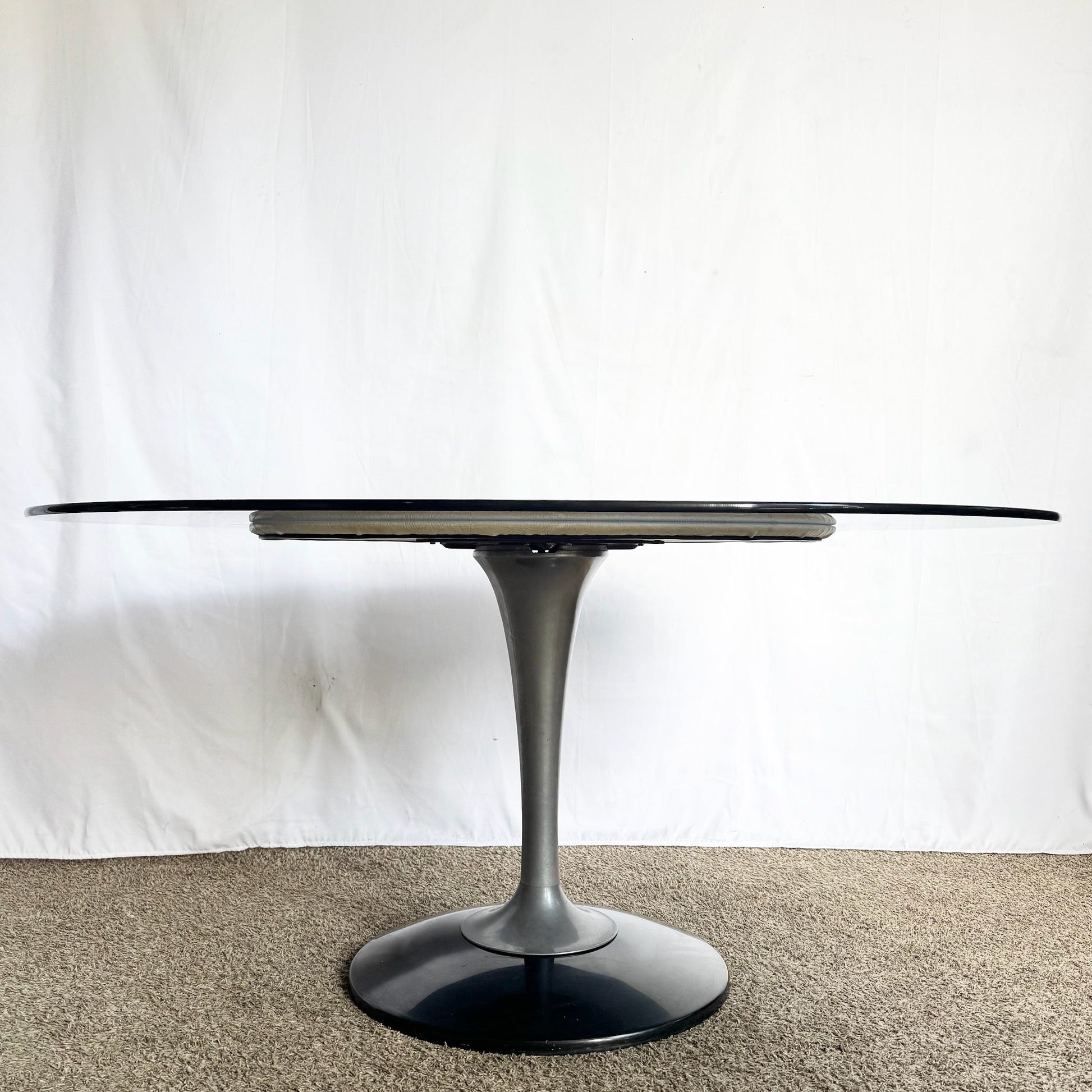 Vintage Space Age Tulip Smoked Glass Dining Table - Dolphin & Flamingo