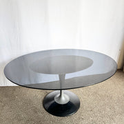 Vintage Space Age Tulip Smoked Glass Dining Table - Dolphin & Flamingo