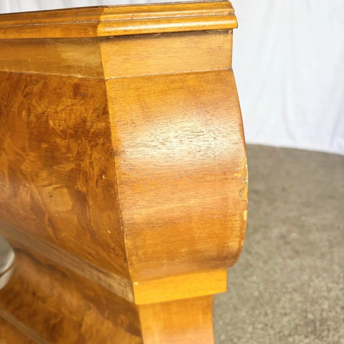 Vintage Venetian Bombe Burlwood Dresser - Dolphin & Flamingo